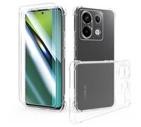 SMYTU Transparent Case for Xiaomi Redmi Note 13 Pro 5G with 2 Screen Protector,Crystal Clear Soft Silicone tpu Bumper Anti-Scratch Shockproof Cover - Clear