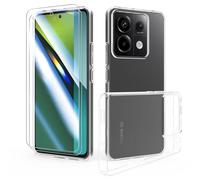 SMYTU Transparent Case for Xiaomi Redmi Note 13 Pro 5G with 2 Screen Protector,Crystal Clear Soft Silicone tpu Bumper Anti-Scratch Shockproof Cover - Transparent