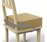 SMZCTYI Dining Table Booster Seat, Portable Washable PU Booster Seat, Double Safety Straps, Non-Slip Bottom, Portable Travel Booster Cushion (Khaki)