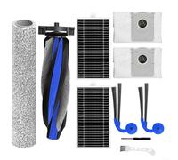 SMZhomeone 1 Set Main Side Brush Roller Filter Mop Cloth Kit for Ecovacs for DEEBOT T90 Pro for OMNI, Enhanced Filtration Deep Clean Hard Floor White Black(A)
