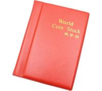 SMZhomeone 120-Grid Coin Collection Book for Commemorative Coins Medallions Badges, Protective PVC for pages Artificial Leather Cover, Red(1)