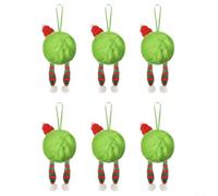 SMZhomeone 12Pcs Plush Ball Ornaments Green Tree Pendant Hanging Decorations 6Cm Soft Round Holiday Home Decor(B)