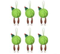 SMZhomeone 12Pcs Plush Ball Ornaments Green Tree Pendant Hanging Decorations 6Cm Soft Round Holiday Home Decor(E)