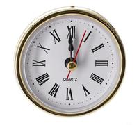 SMZhomeone 1Pcs Quartz Clock Insert Clock Movement Insert Replacement DIY Clock Roman Numbers 65Mm Diameter DIY Clock Repair(Gold)