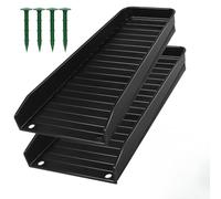 SMZhomeone 2 Pack Downspout For Splash Block Rain Gutter Extension Pvc Water Flow Divider With Ground Nails For Stable Roof Drainage, For Garden And Home(black)
