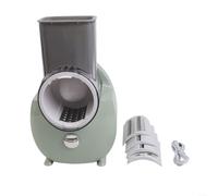 SMZhomeone 3-in-1 Electric Rotary Vegetable Cutter Slicer with Automatic Chopper and Shredded Grater, ABS PP Material, 17x17x29cm, White Green, Suitable for Home Cooking and Meal Preparation(green)