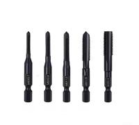 SMZhomeone 3-in-1 Metric Drill And Tap Bit Set With Hex Shank, Black Coated HSS Combination Tools For Efficient Drilling And Tapping On Wood, 7 Sizes For Electric Hand Drill(5pcs M4-M10)