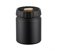 SMZhomeone 304 Stainless for Steel Coffee Bean Canister Airtight Moisture-Proof Light Shield Jar for Dry Food Spices Tea Storage Silver(Black)