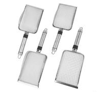 SMZhomeone 4-Pack Stainless Steel Garden Sieve Set 2mm 28mm 38mm 5mm Mesh for Soil Compost Sand Sifting with Ergonomic Handle White 31x15x12cm Gardening(2.0+2.8+3.8+5.0mm)
