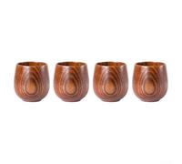 SMZhomeone 4 pcs Jujube Wood Cups For Teacup Set Unique Wooden Cups For Various Beverages Including For Tea, Coffee, And Sake
