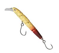 SMZhomeone 4-Section Wobble Minnow Hard Lure with S-Shaped Action and Rattle Beads for Bass Trout Fishing in Freshwater Lakes Rivers 85cm ABS Yellow(A)