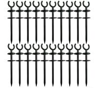 SMZhomeone 5 Pack Green Garden Hose Guide Stakes, Plastic Irrigation Holder to Protect Plants and Organize Yard, Heavy Duty Lawn Watering Accessories for Gardeners(20pcs)