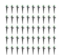 SMZhomeone 50 Pcs Adjustable Drip Emitters 8 Outlet Spray Irrigation Sprinklers for Garden Watering Systems with 0-60L/H Flow Rate Black Green Blue Red(Green)