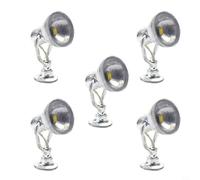 SMZhomeone 5Pcs Led Model Lights Model Railway 1:87 Lamp Spotlight Diorama Accessories Post Flood Lights HO Scale Warm LEDs(warm white)