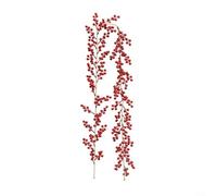 SMZhomeone 6FT Artificial Red Berry Garland Artificial berry vine Hanging Vines Easy to shape For Christmas Party Decoration windows walls and picture frames Holiday Craft(Red)