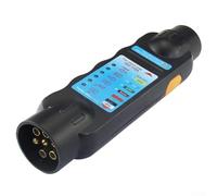SMZhomeone 7-Pin Trailer Socket Tester 12V-24V Car Truck Caravan RV Wiring Circuit Signal Light, Copper and PVC Build, Nickel Plated Copper Pins with Nylon Cover, LED Indicators