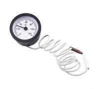 SMZhomeone Capillary Temperature Meter Thermometer Dial Thermometer Capillary Temperature Gauge 0-120°C With 1M Sensor For Water Oil Boiler Remote Reading