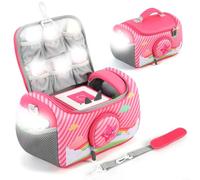 SMZhomeone Carry Case For Toniebox Starter Set For Tonie Characters Headphones Travel Storage Bag With Handle Compact Size 11.4x6.7 Inch For Travel And Storage(for Pink)