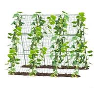 SMZhomeone Cucumber Trellis A-Frame Plastic-Coated Steel Garden Support for Climbing Plants such as Tomatoes Beans and Cucumbers, Raised Bed Outdoor Gardening
