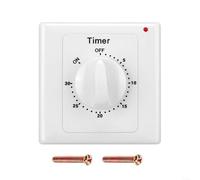 SMZhomeone Digital Countdown Timer Switch 15A AC100-240V Mechanical Electronic Control Socket with Power Indicator for Home Appliances Water Pump White(30 minutes)