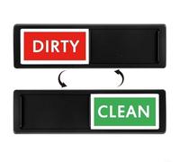 SMZhomeone Dishwasher Clean Dirty Sign Indicator Dual-Sided Sturdy Kitchen Label for Status Identification in and Restaurant Silver 17x5cm(B)