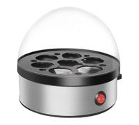 SMZhomeone Electric Egg Cooker Stainless Steel Steamer for 1-7 Eggs Quick Breakfast Maker One-Touch Operation Dishwasher Safe Compact Design for Home Kitchen