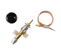 SMZhomeone for LPG Gas Control Kit Propane Valve with Thermocouple and Knob for Fire Stove Grill High-Temp Brass 453 Inch Shaft Outdoor Camping