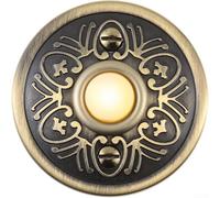 SMZhomeone for TRADITIONAL Round Doorbell Push Button Metal Doorbell Push Button Bronze Wired LED Light Door Bell Buttons With Screws Vintage Style Door Bell Push