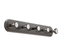 SMZhomeone Heavy Duty Suction Cup Hooks 5 Row Towel Hanger No Drill Wall Mount for Bathroom Shower Glass up to 10kg Gunmetal(Gray)