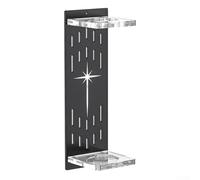 SMZhomeone Light Saber Vertical Wall Mount Holder Display Rack For Swords, Compatible With Lightsabers And Katanas, Vertical Space-Saving Design With Galactic Base Pattern(Black)