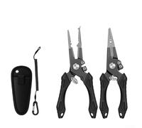 SMZhomeone Lure Pliers And Fish Control Device, Multifunctional Aluminum Alloy Fishing Scissors With Stainless Steel Jaw, TPR Grip And Wire Rope, For Hook Removal, Line Cutting And Outdoor Sea