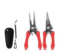 SMZhomeone Lure Pliers And Fish Control Device, Multifunctional Aluminum Alloy Fishing Scissors With Stainless Steel Jaw, TPR Grip And Wire Rope, For Hook Removal, Line Cutting And Outdoor Sea