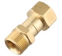 SMZhomeone M22 14mm Thread Pressure Washer Swivel Joint Brass Hose Fitting 360 Degree Rotation Prevents Kinking for Garden Patio Cleaning Copper
