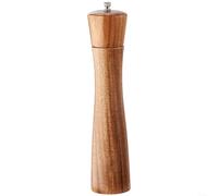 SMZhomeone Manual Wooden Pepper Grinder Solid Acacia Wood Adjustable Coarse Fine Spice Mill Ergonomic Large Capacity Kitchen Tool for Cooking Brown(C)