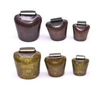 SMZhomeone Metal Cow Bell for Cattle Sheep and Horses, Loud Clear Sound Iron Copper Animal Bell for Grazing or Herding, Multiple Sizes and Colours for Outdoor Livestock Tracking(Medium Red bronze)
