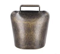 SMZhomeone Metal Cow Bell for Cattle Sheep and Horses, Loud Clear Sound Iron Copper Animal Bell for Grazing or Herding, Multiple Sizes and Colours for Outdoor Livestock Tracking(Small Bronze)