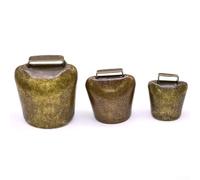 SMZhomeone Metal Cow Bell for Cattle Sheep and Horses, Loud Clear Sound Iron Copper Animal Bell for Grazing or Herding, Multiple Sizes and Colours for Outdoor Livestock Tracking(Medium Golden)