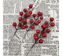 SMZhomeone Pack of 10 Red Berry Stems, Artificial Flowers for Holiday Private Parts