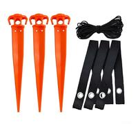 SMZhomeone Plant Support Anchor Kit Tree Stabilizer System Ground Stakes With Nylon Straps Outdoor Garden Growing Guide For Young Trees