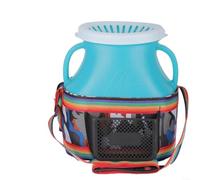 SMZhomeone Plastic Fish Basket with Shoulder Strap, Escape-Proof Inward Cones for Freshwater Fishing, Portable Creel for Eels Loaches Blue 32x26x13cm(C)