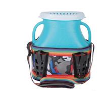 SMZhomeone Plastic Fish Basket with Shoulder Strap, Escape-Proof Inward Cones for Freshwater Fishing, Portable Creel for Eels Loaches Blue 32x26x13cm(D)