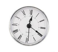 SMZhomeone Quartz Clock Insert with Roman or Arabic Numerals Gold Trim Clear Lens for DIY Wall Clock Repair Home Office Decor 70mm Plastic Metal(D)