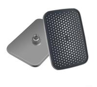 SMZhomeone Rainfall Shower Head Easy Installation Ceiling Mount Bath Shower Head Large Flow 300 * 210 * 16mm Sleek Rectangle Shape(Grey)