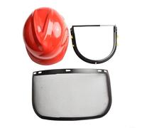 SMZhomeone Red Chainsaw Safety Helmet Cover Mesh Adjustable Lightweight Plastic Outdoor Protection Gear for Lawn Mower Trimmer Brushcutter Woodworking Forestry