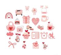 SMZhomeone Romantic Pink Angel Heart Magnetic Decorations For Metal Surfaces, Acrylic Stickers With Secure Magnet For Refrigerator, Vehicle, And Office Use