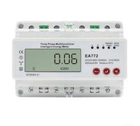 SMZhomeone RS485 Three-Phase Four-Wire Smart Power Meter 380V AC 100A DIN Rail Mount KWh Voltage Current Energy Monitor With LCD Display For Photovoltaic Systems(EA772-220V)