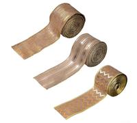 SMZhomeone Rustic Linen And Wire Christmas Ribbon For Creating Wreaths, Tree Decorations, Floral Garlands, And Other Festive Indoor And Outdoor Accents(Mixed style)