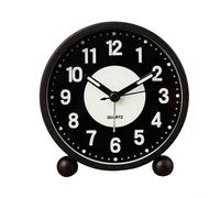 SMZhomeone Silent Bedside Alarm Clock 11 * 11.5cm Bedside Glow-in-the-Dark Alarm Clock Non Ticking Luminous Silent Clock Bedroom Decor