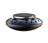 SMZhomeone Solar Rotating Car Aroma Diffuser with Alloy Ornament for Essential Oils, Quick Freshener for Auto Home Office Bedroom, Red Black Gold(black)