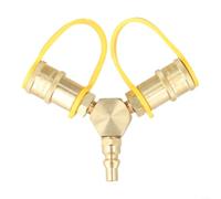 SMZhomeone Solid Brass RV Quick Connect Y Splitter Adapter 1/4 Inch for Trailer Hose Dual Appliance Connection Secure Leak-Proof Fitting for Outdoor Cooking Camping